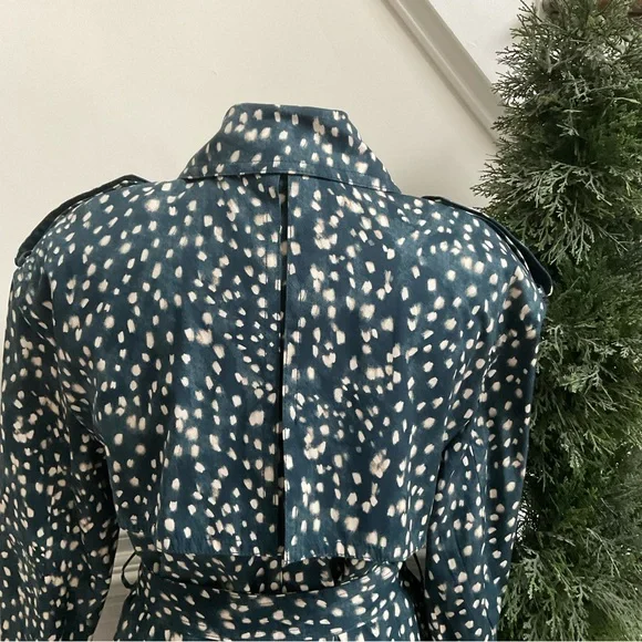 Ann Taylor Spotted Modern Trench Coat Size Large - Picture 12 of 16